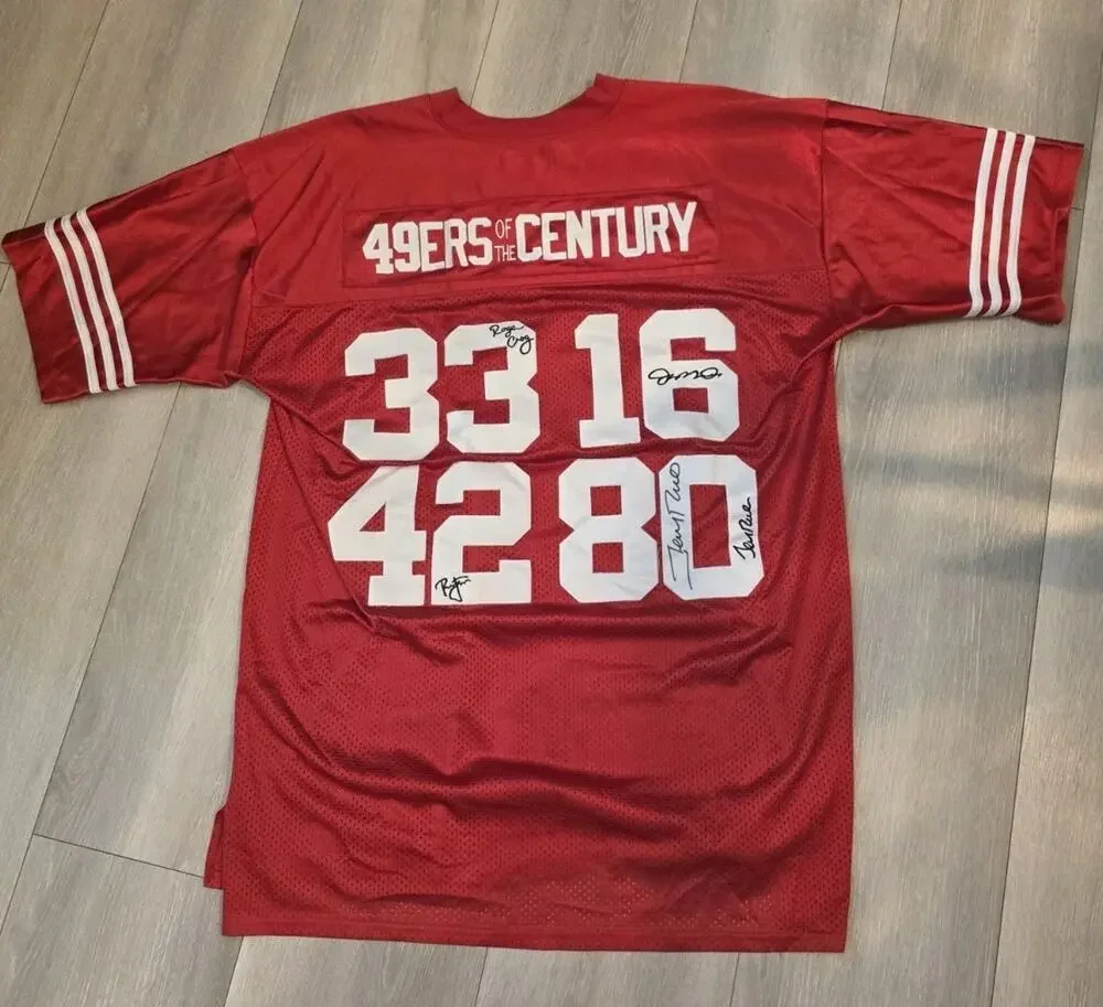 Rare Vintage SF “49ers of the Century” Jersey Jerry Rice Signed Sz 54 NO COA